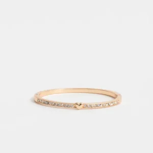pulsera rígida strass bañada en oro